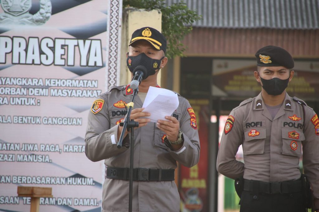 Wakapolres Pringsewu Pimpin Apel Penutupan Program Latihan Kerja Siswa Diktukba Polri SPN Polda Lampung