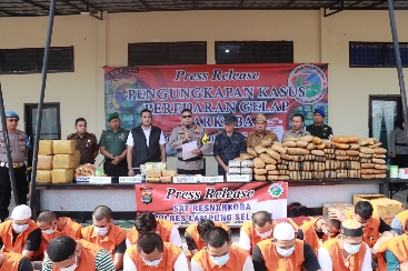 Polres Lampung Selatan Gelar Konferensi Pers Pengungkapan Narkotika